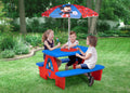 Mickey Mouse 4 Seat Activity Picnic Table with Umbrella and LEGO Compatible Tabletop