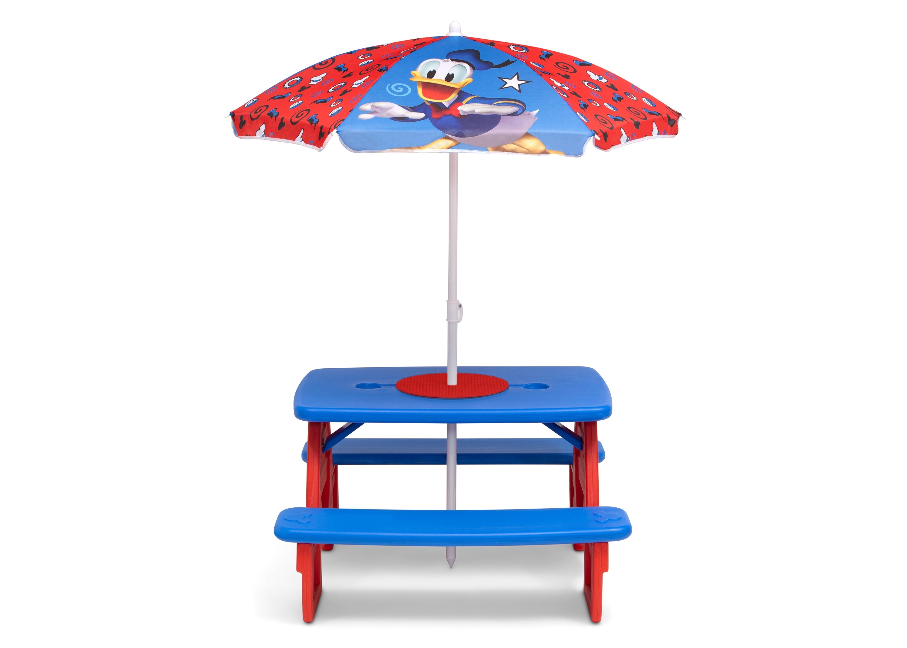 Mickey Mouse 4 Seat Activity Picnic Table with Umbrella and LEGO Compatible Tabletop