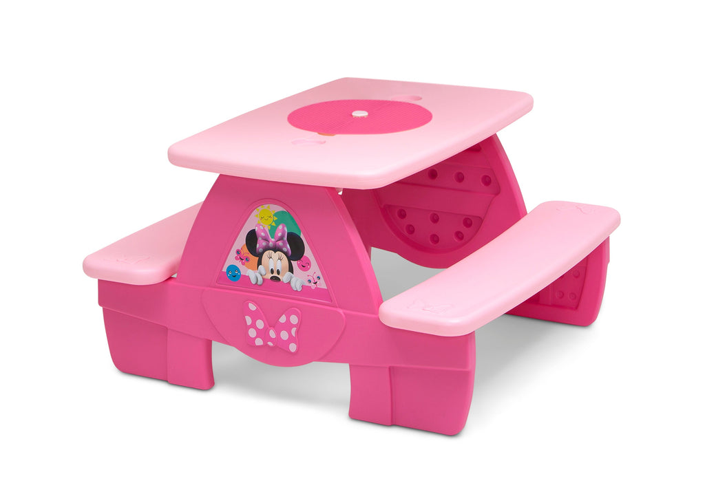 Minnie Mouse 4 Seat Activity Picnic Table with LEGO Compatible Tabletop