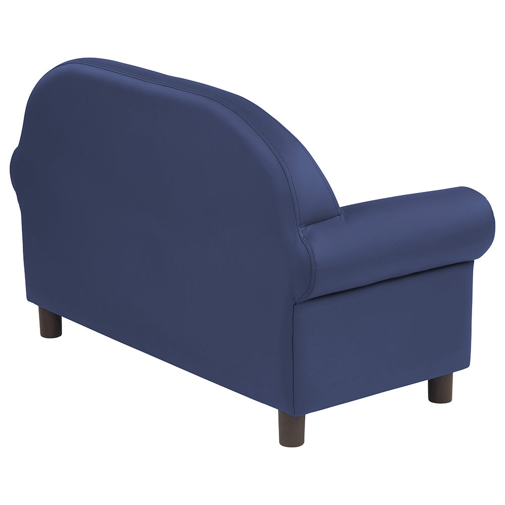 Little Lux Navy Preschool Sofa | Adjustable Faux Leather Kids' Couch