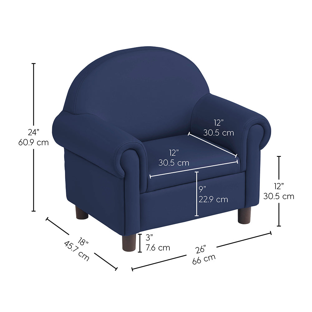 Little Lux Navy Preschool Chair & Sofa Set | Adjustable Faux Leather Kids’ Seating