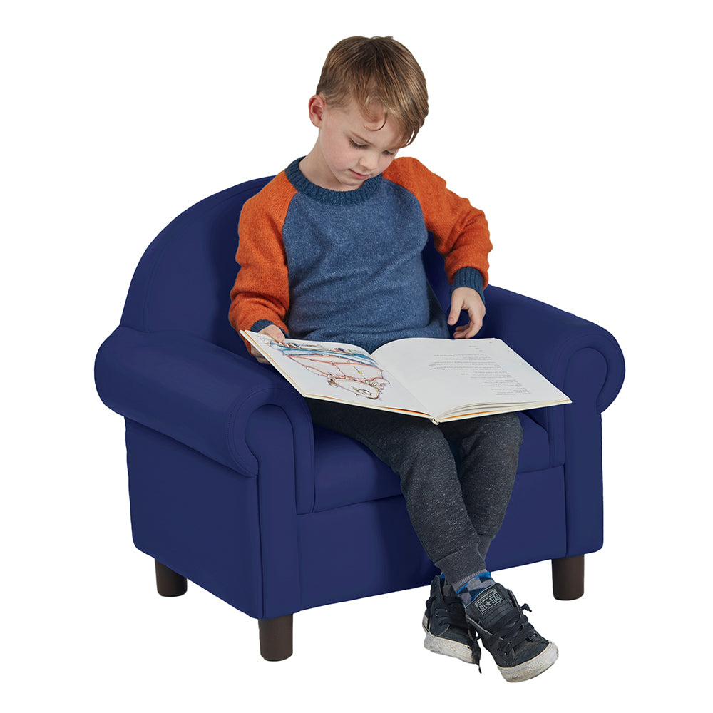 Little Lux Navy Preschool Chair & Sofa Set | Adjustable Faux Leather Kids’ Seating