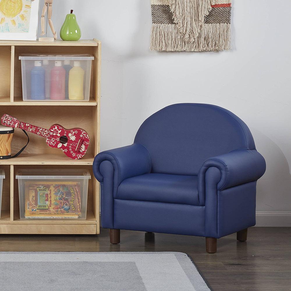 Little Lux Navy Preschool Chair & Sofa Set | Adjustable Faux Leather Kids’ Seating