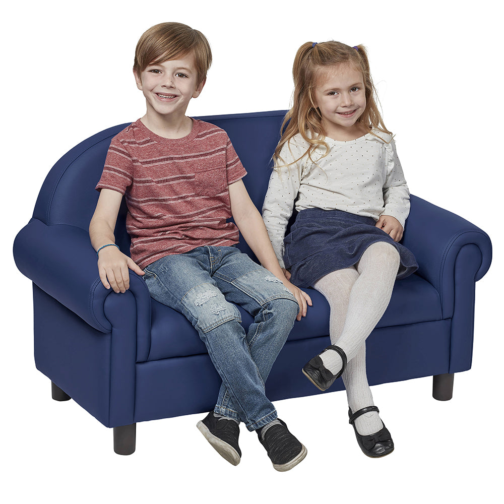 Little Lux Navy Preschool Chair & Sofa Set | Adjustable Faux Leather Kids’ Seating