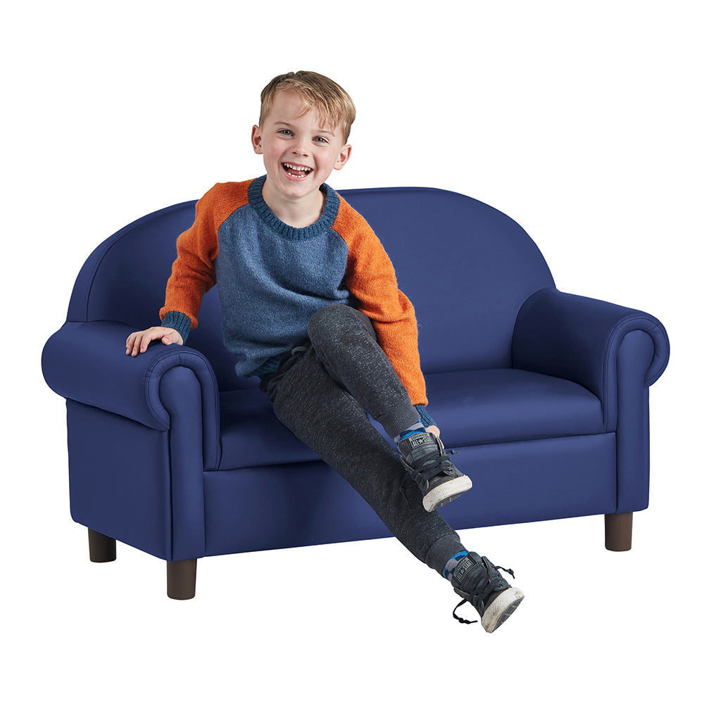 Little Lux Navy Preschool Chair & Sofa Set | Adjustable Faux Leather Kids’ Seating