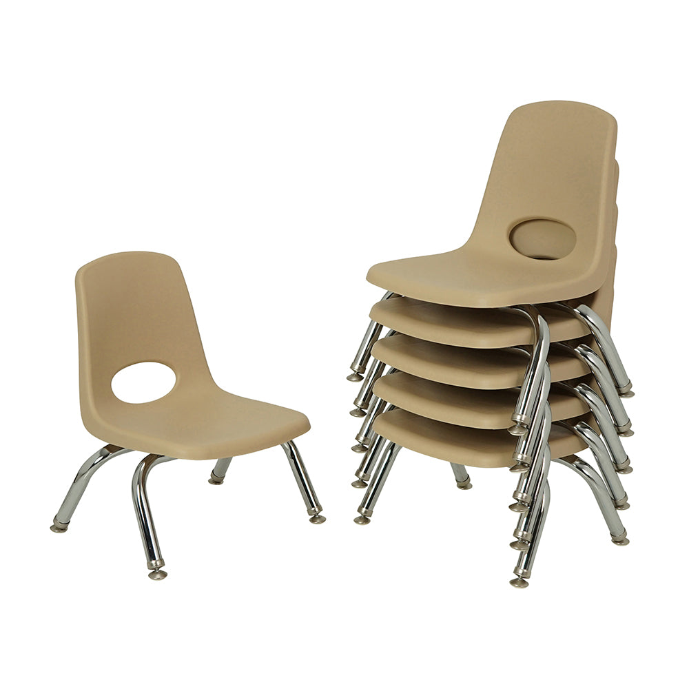 Toddler 8 Sand Stack Chairs 2-Piece Set | Easy-Clean, No-Snag Classroom Seating
