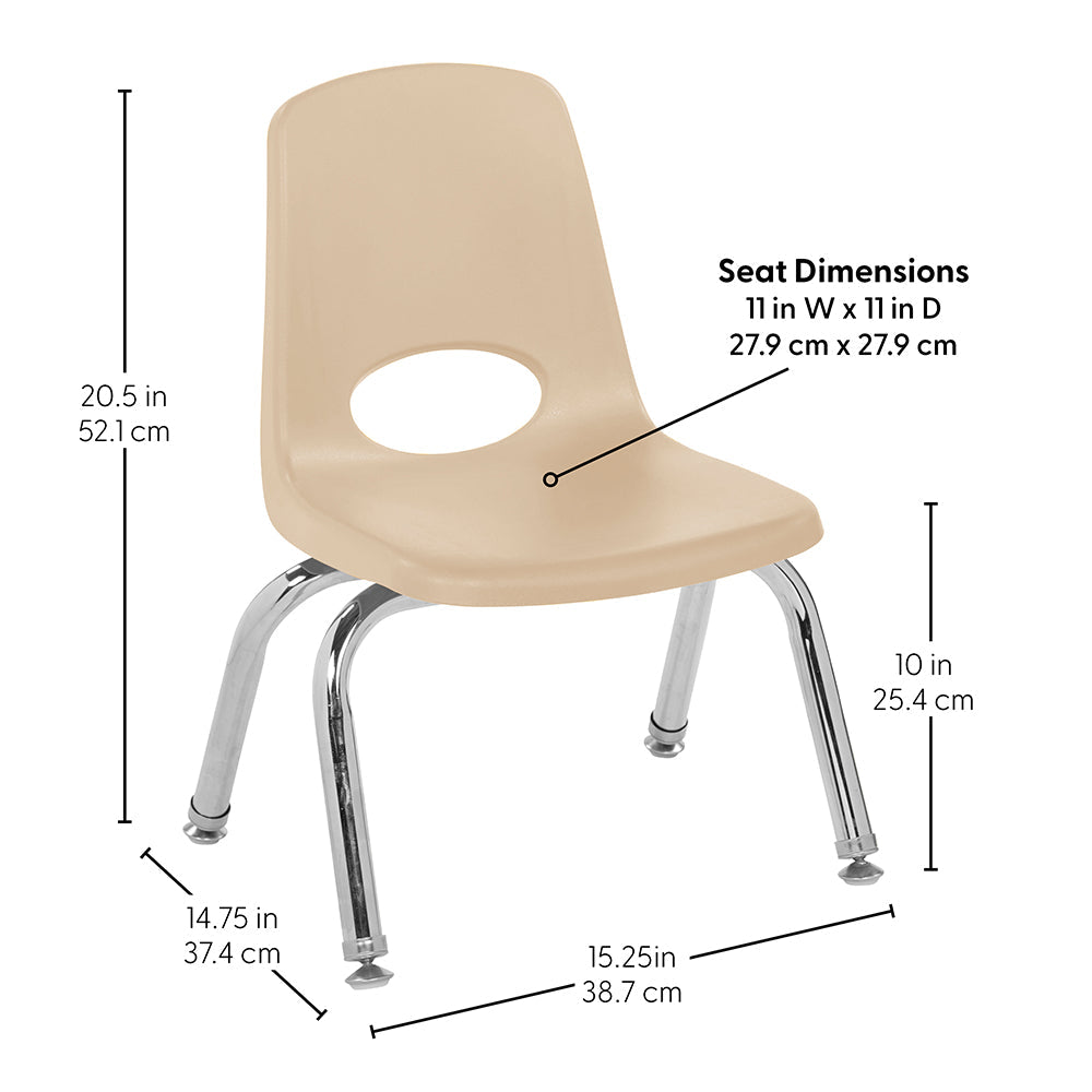 Toddler 10 Sand Stack Chairs 2-Piece Set | Durable, No-Snag Classroom Seating