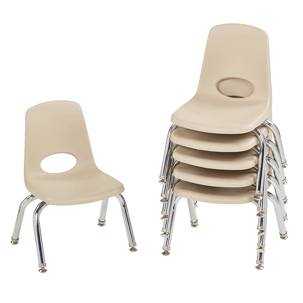Toddler 10 Sand Stack Chairs 2-Piece Set | Durable, No-Snag Classroom Seating