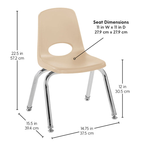 12 Sand Stack Chairs 2-Piece Set | Durable, No-Snag Classroom Seating