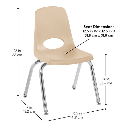 14 Sand Stack Chairs 2-Piece Set | Durable, No-Snag Seating for Classrooms