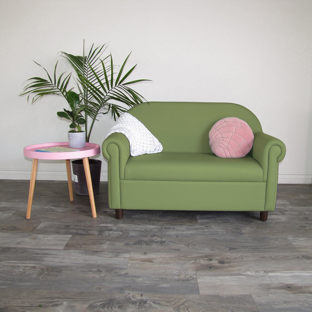 Little Lux Fern Green Preschool Sofa | Adjustable Faux Leather Kids' Couch