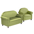 Little Lux Fern Green Preschool Chair & Sofa Set | Adjustable Faux Leather Kids’ Seating