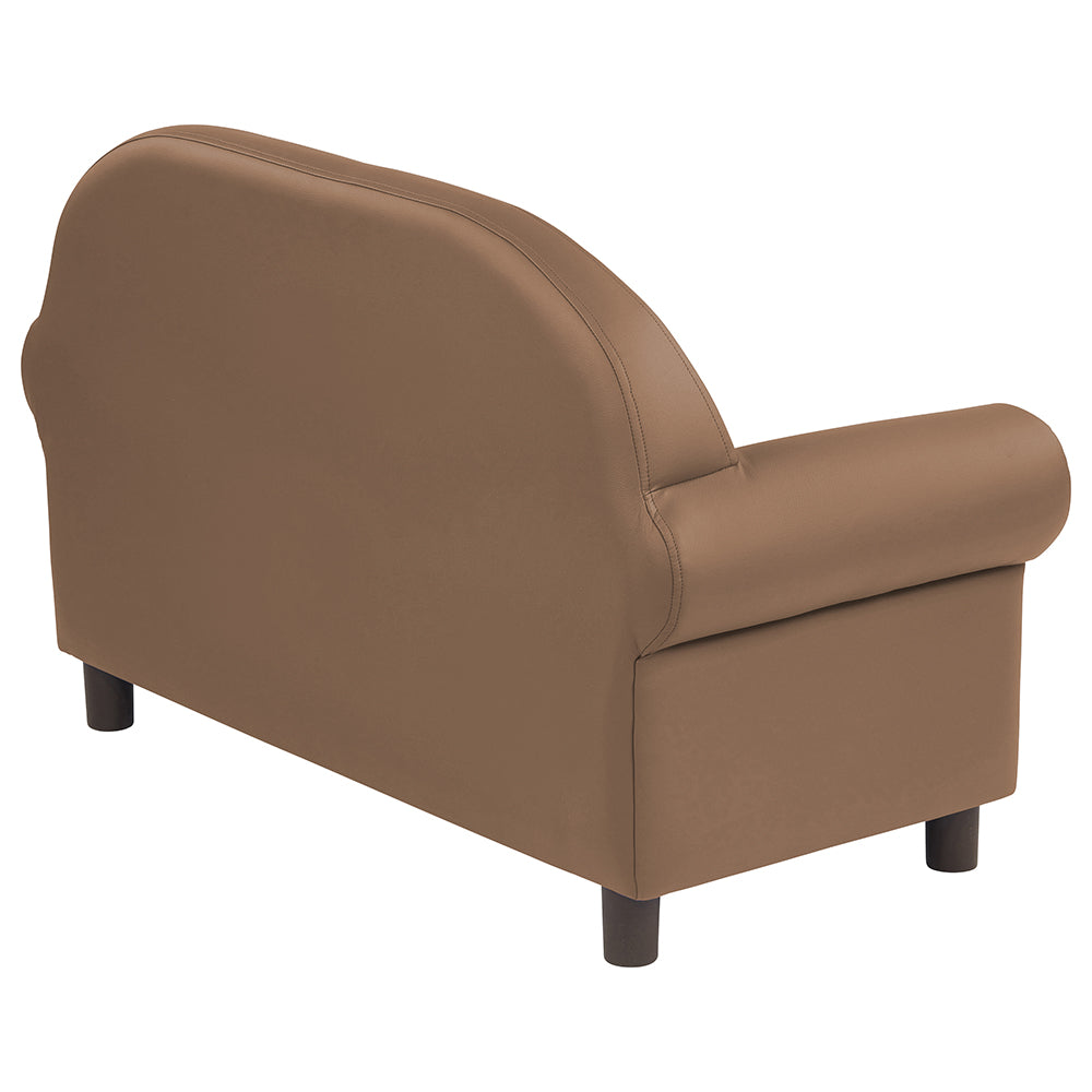 Little Lux Chocolate Preschool Sofa | Adjustable Faux Leather Kids' Couch