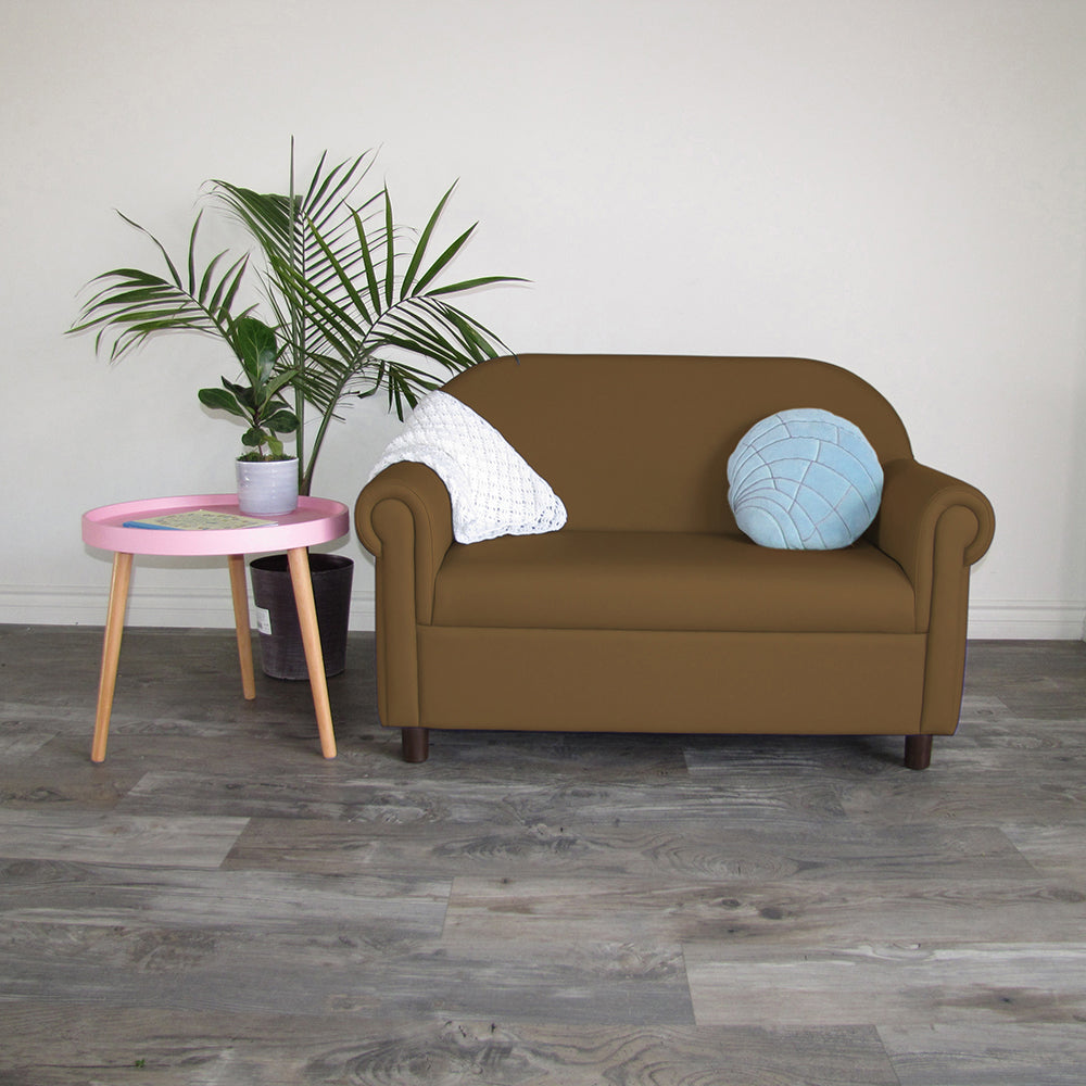 Little Lux Chocolate Preschool Sofa | Adjustable Faux Leather Kids' Couch
