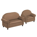 Little Lux Chocolate Preschool Chair & Sofa Set | Adjustable Faux Leather Kids’ Seating