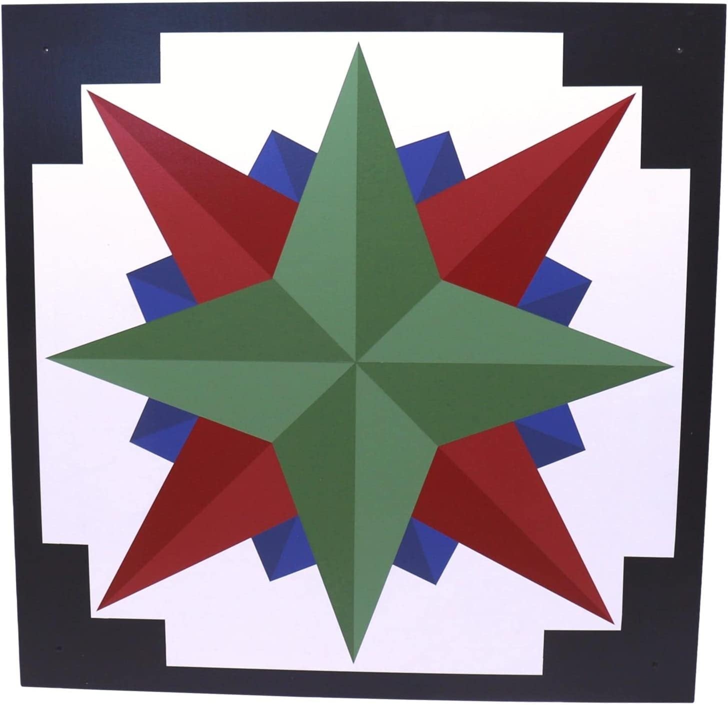 Hand-Painted Barn Quilt Sign - Mariner's Compass Sailor Design