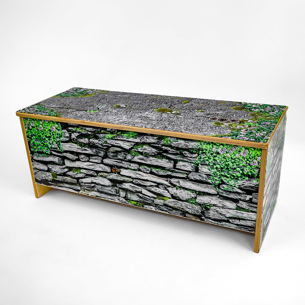 Nature View Stone Wall Bench 14H