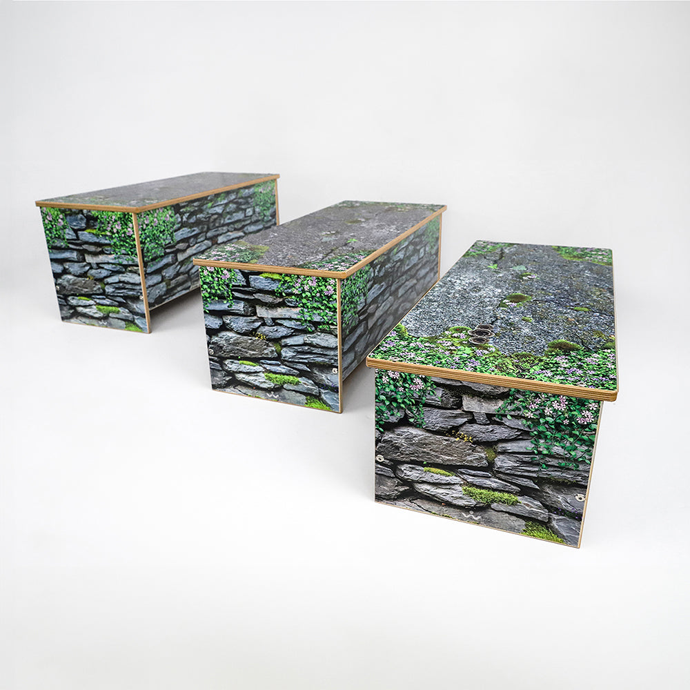 Nature View Stone Wall Bench 14H